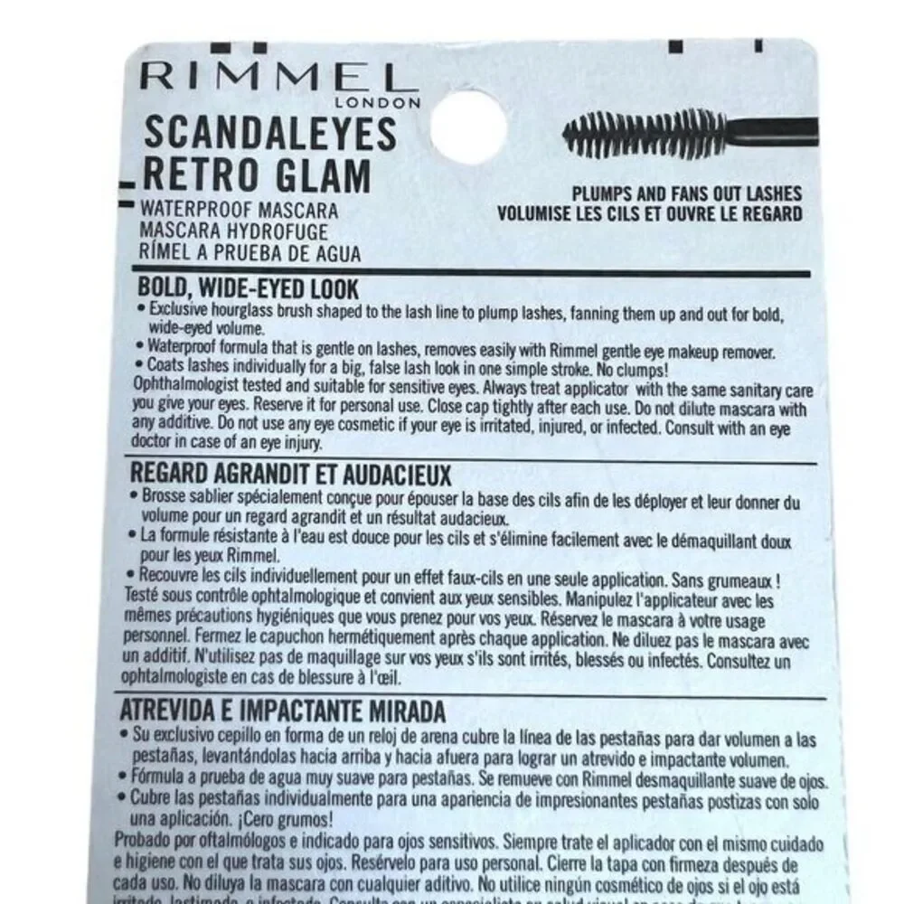 RIMMEL LONDON Scandaleyes‎ RETRO GLAM Mascara Waterproof / hydrofuge 001 Black
